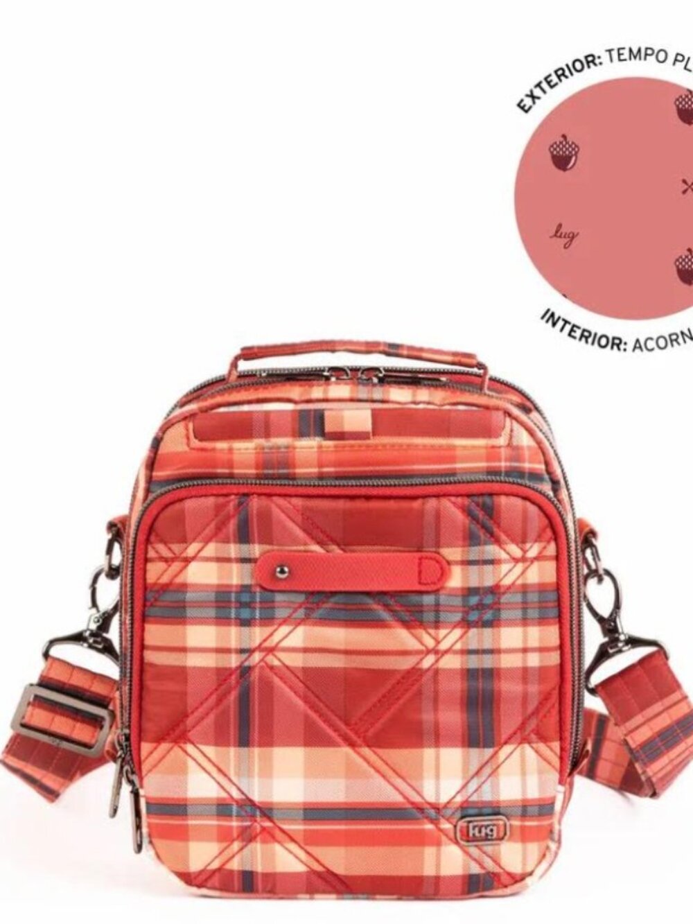 Lug Skeeter Bridge Convertible Crossbody Tempo Plaid Red